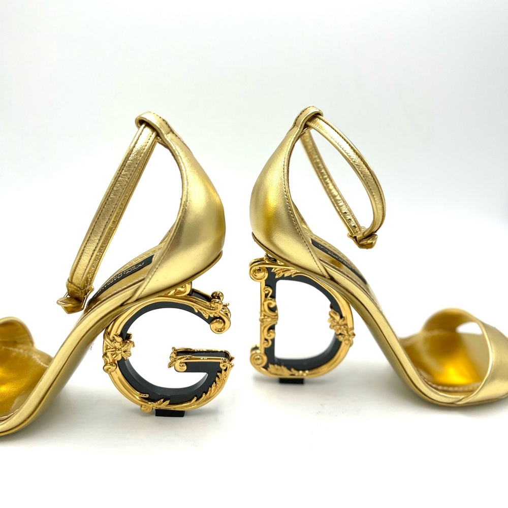 NEW Dolce & Gabbana Keira Baroque Heels (37.5)